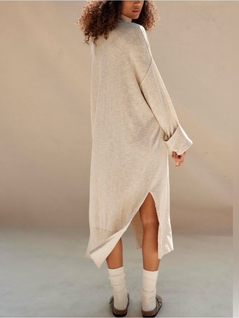 Free People Beach Faye Sweater Dress Linen Cotton Size Small